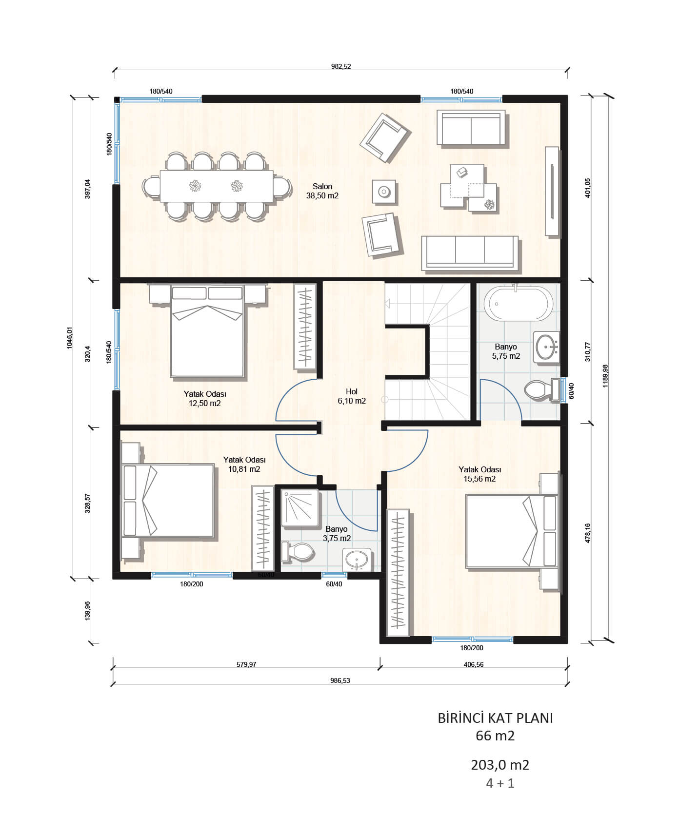 203 m² Çift Katlı Çelik Ev (SD-2203) | Sekiz Prefabrik İzmir & Manisa