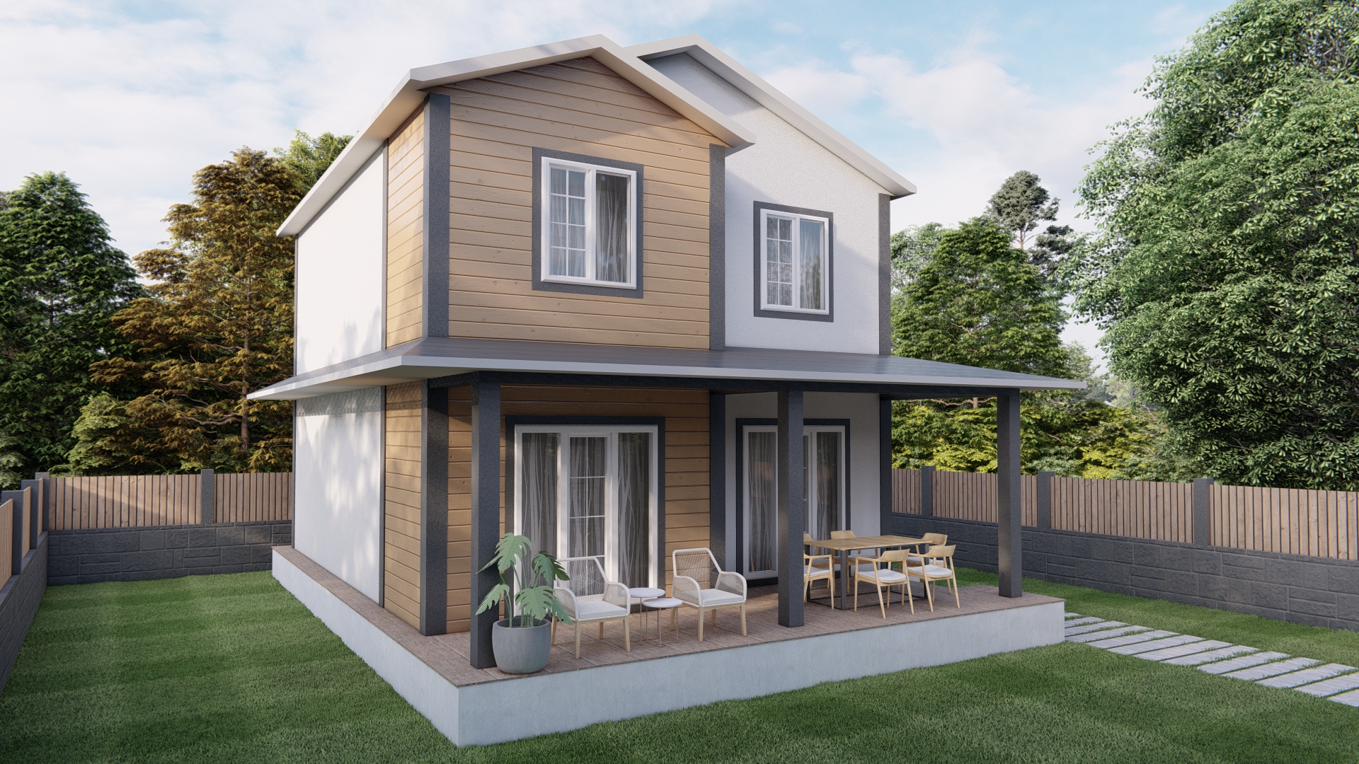 150 m² Çift Katlı Çelik Ev (SD-2150) | Sekiz Prefabrik İzmir & Manisa