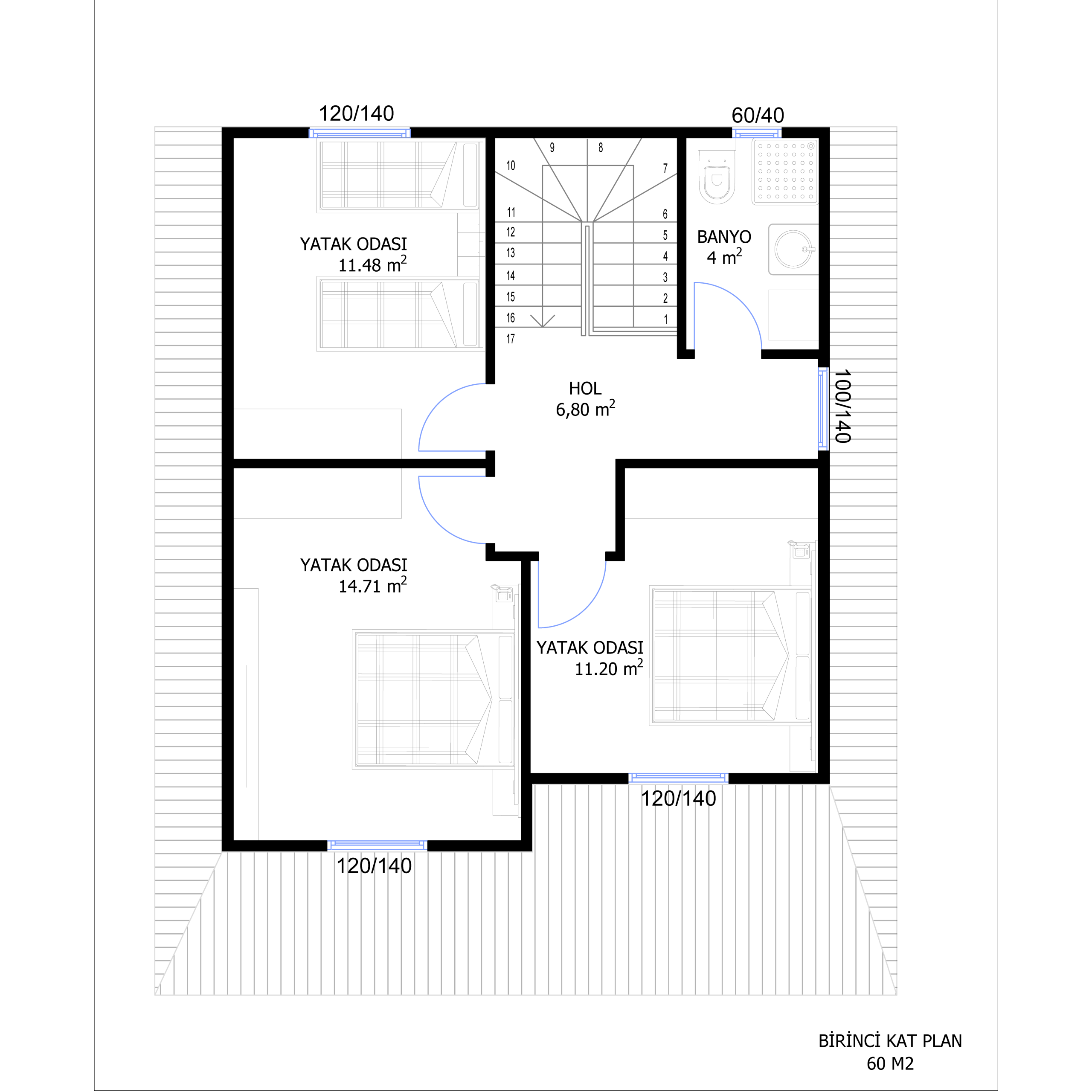 150 m² Çift Katlı Çelik Ev (SD-2150) | Sekiz Prefabrik İzmir & Manisa