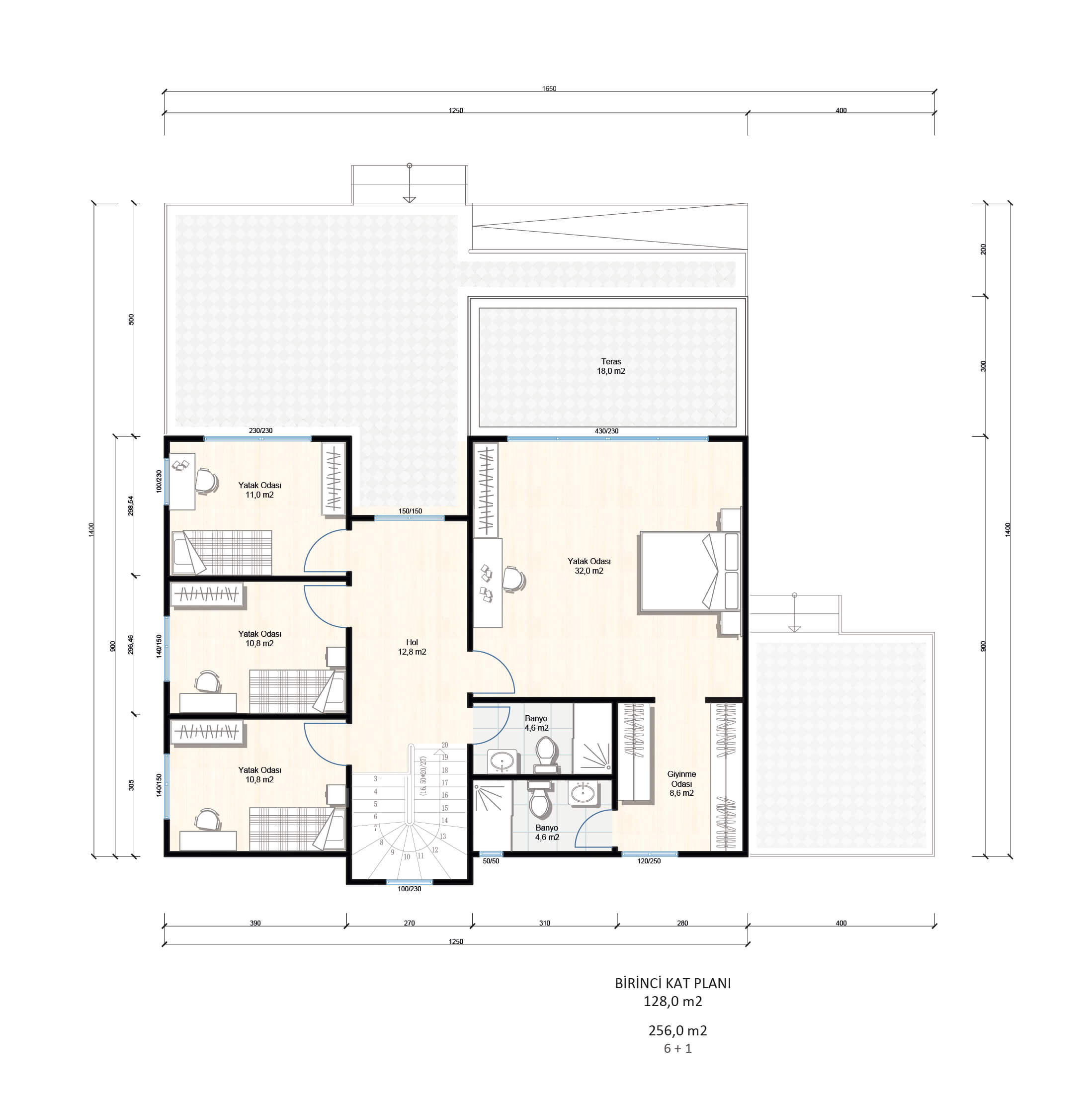 256 m² Çift Katlı Çelik Ev (SD-2256) | Sekiz Prefabrik İzmir & Manisa