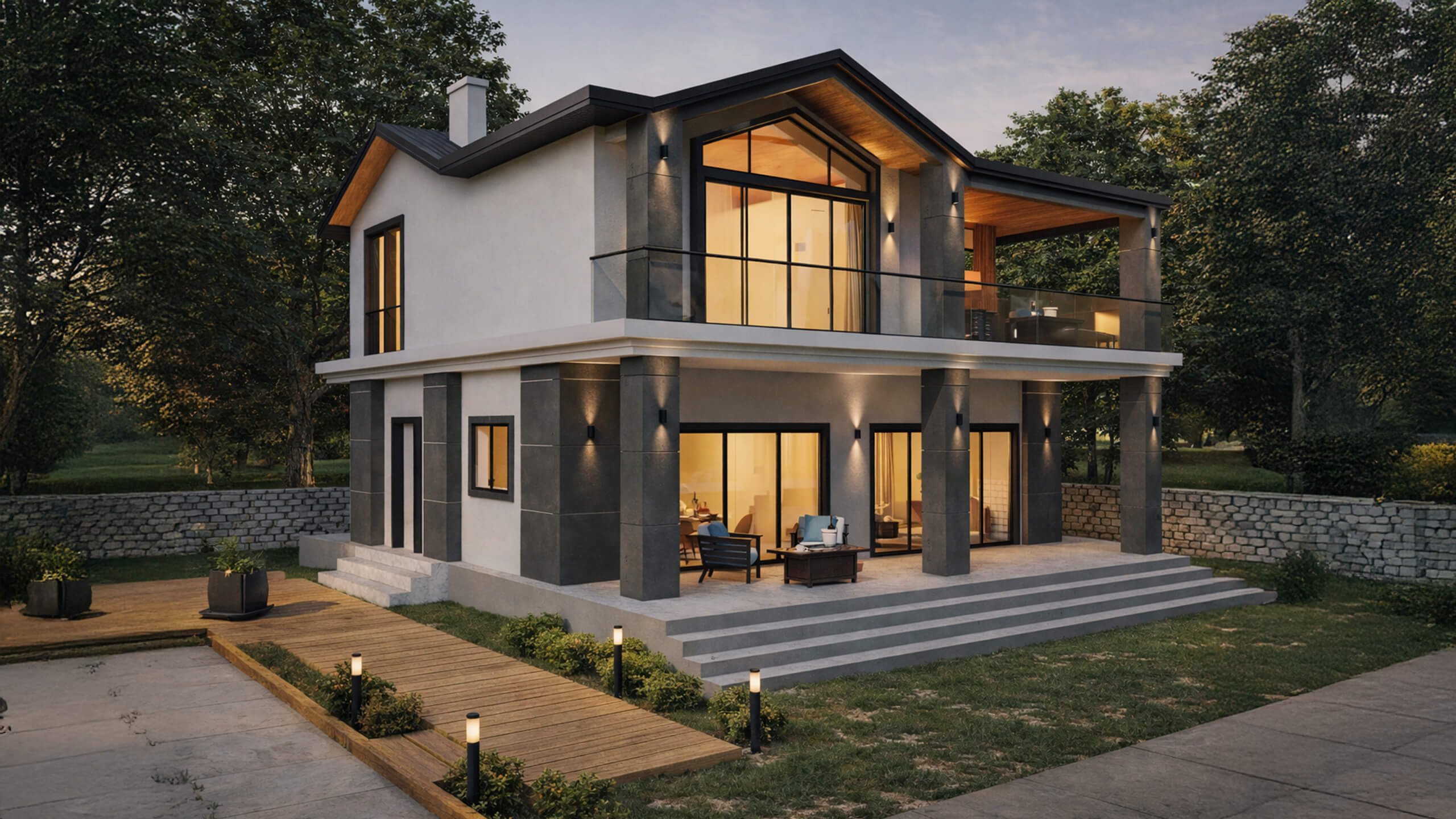 220 m² Çift Katlı Çelik Ev (SD-2220) | Sekiz Prefabrik İzmir & Manisa
