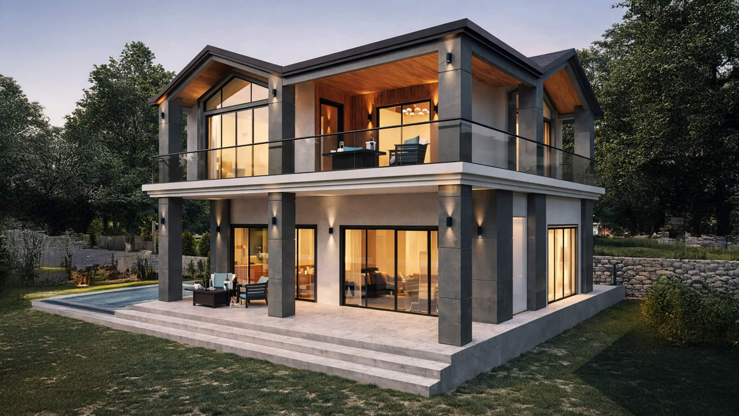 220 m² Çift Katlı Çelik Ev (SD-2220) | Sekiz Prefabrik İzmir & Manisa