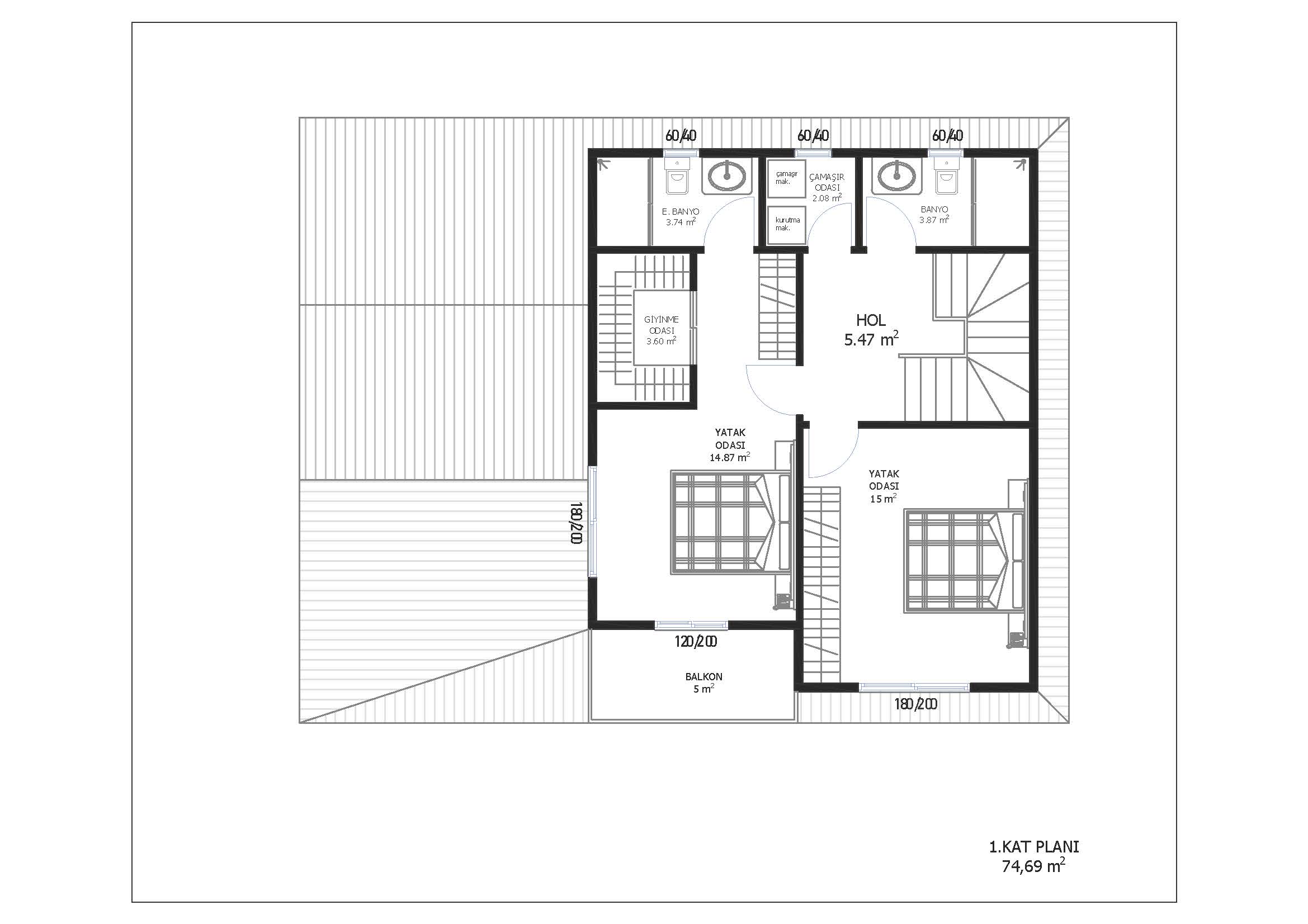 167 m² Çift Katlı Çelik Ev (SD-2167) | Sekiz Prefabrik İzmir & Manisa