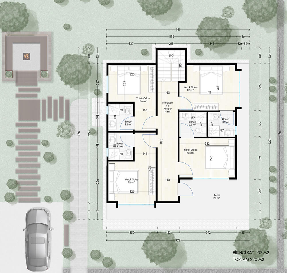 220 m² Çift Katlı Çelik Ev (SD-2220) | Sekiz Prefabrik İzmir & Manisa