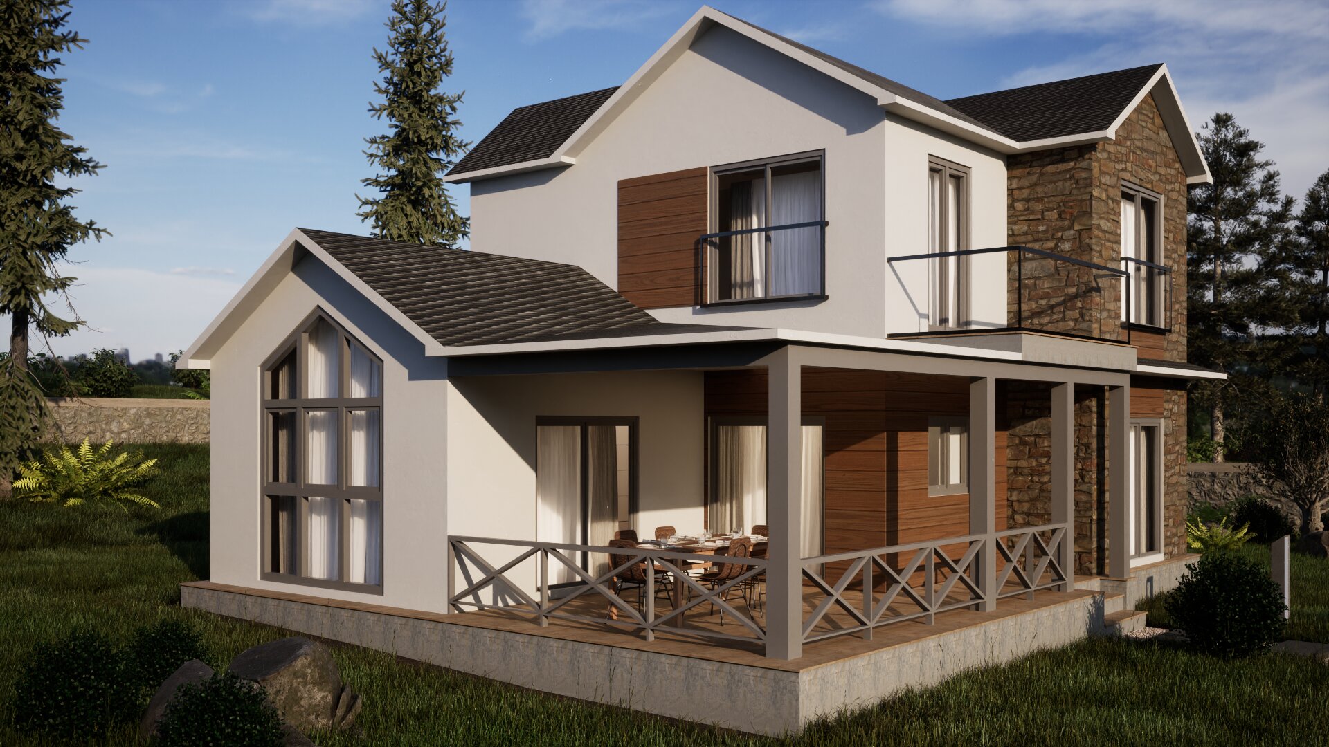 167 m² Çift Katlı Çelik Ev (SD-2167) | Sekiz Prefabrik İzmir & Manisa