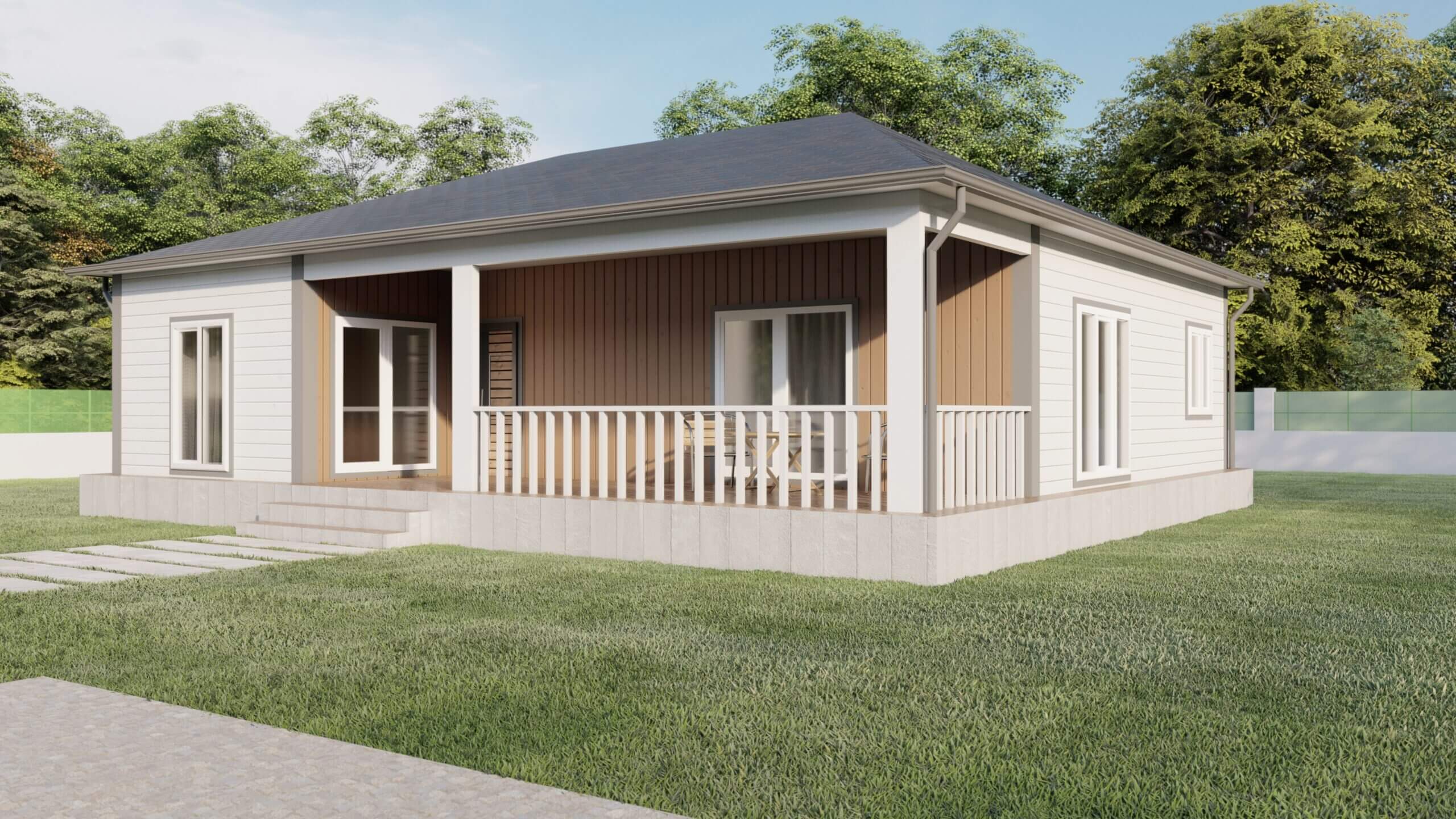 124 m² Tek Kat Çelik Ev (SS-1124) | Sekiz Prefabrik İzmir & Manisa