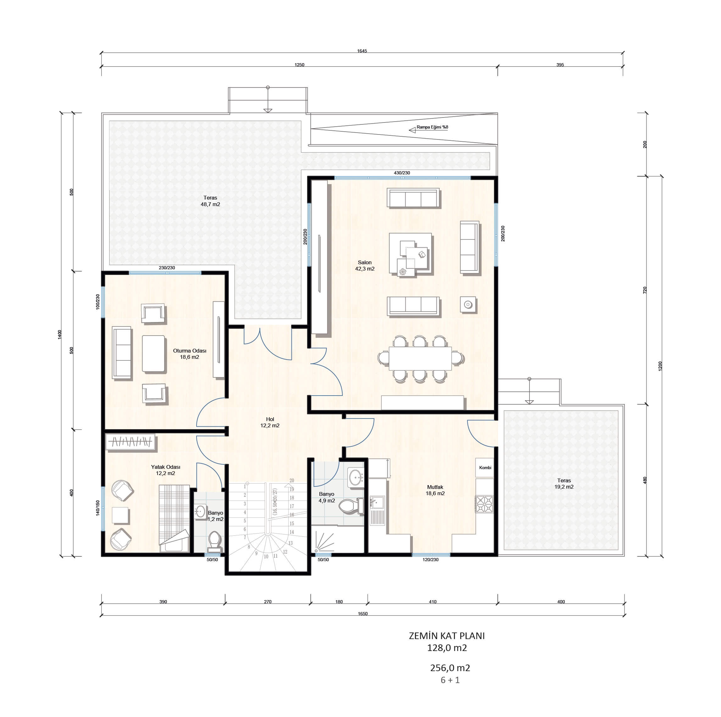 256 m² Çift Katlı Çelik Ev (SD-2256) | Sekiz Prefabrik İzmir & Manisa